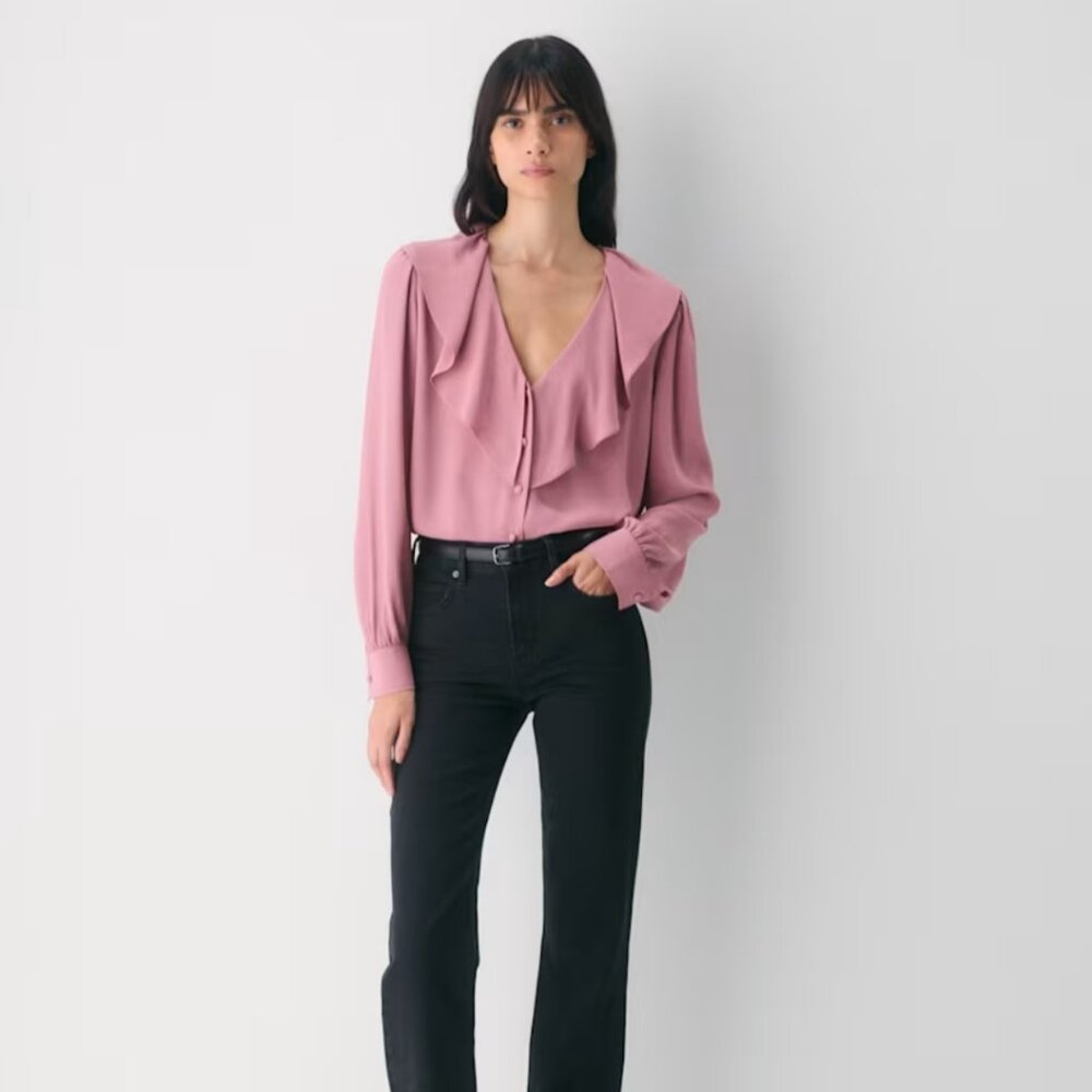 NWT Aritzia WILFRED Paradise Blouse Frozen Berry M